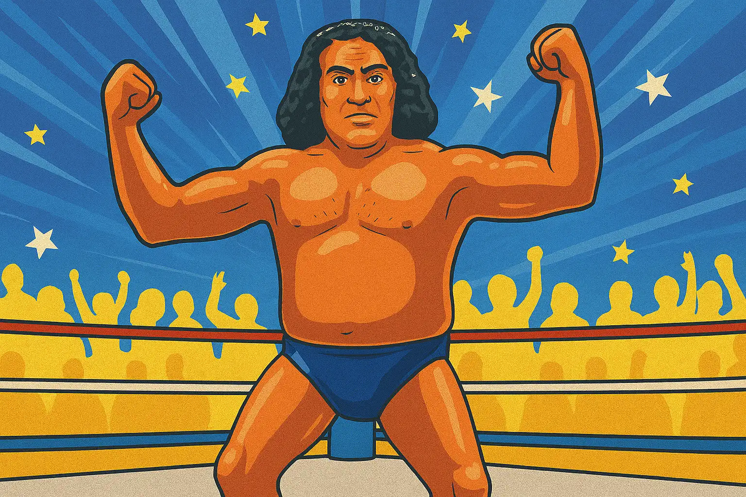 Illustration of Andre The Giant LJN Wrestling Superstars from 1984