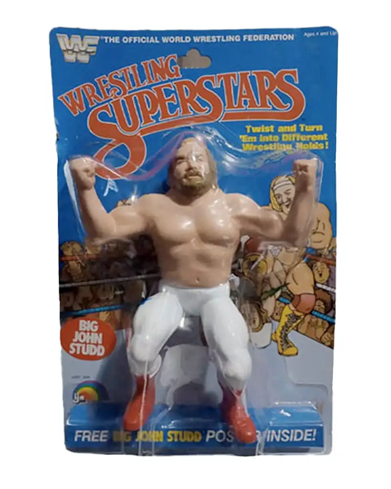 MOC front view of Big John Stud 1984 LJN WWF action figure