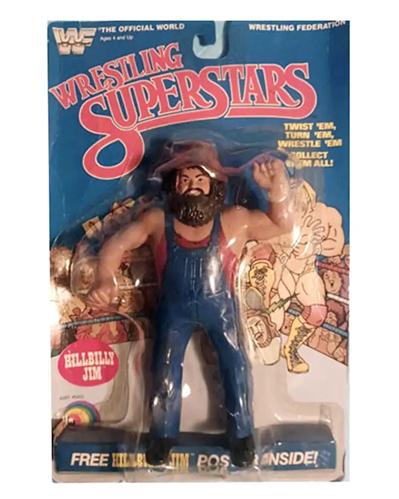 MOC front view of Hillbilly Jim 1984 LJN WWF action figure