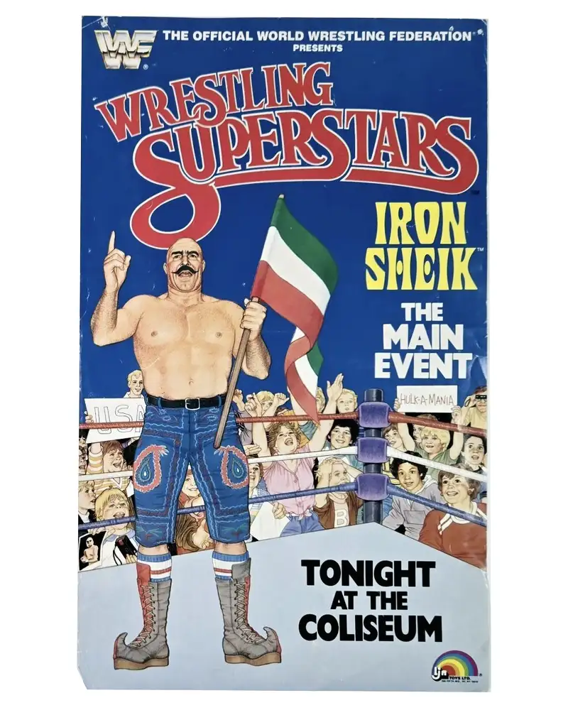 Front view of Iron Sheik 1984 LJN WWF Poster