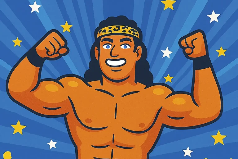 Illustration of Jimmy Snuka LJN Wrestling Superstars from 1984