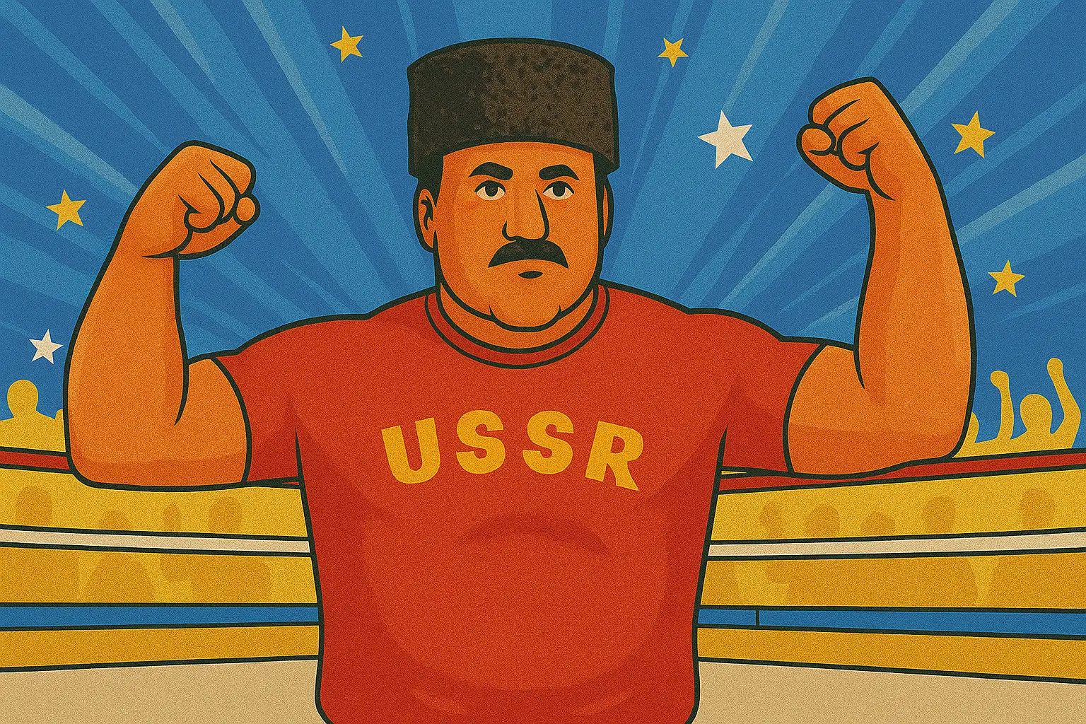 Illustration of Nikolai Volkoff LJN Wrestling Superstars from 1984
